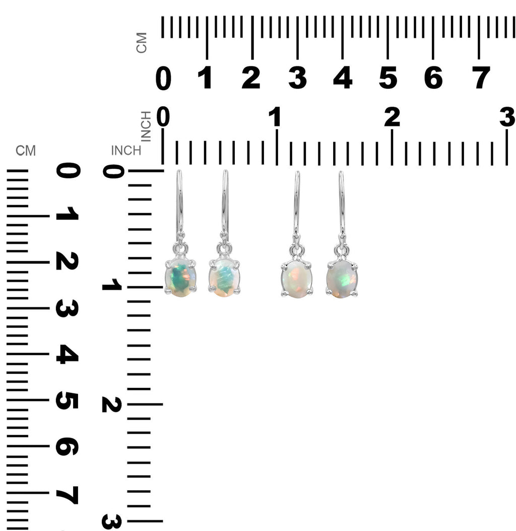 Starborn Ethiopian Opal Faceted Dangle Earrings in Sterling Silver