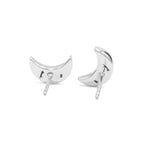 Starborn Gemstone Crescent Moon Post Style Earrings in Sterling Silver