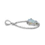 Starborn Raw Natural Ethiopian Opal Sterling Silver Hammered Hoop Pendant