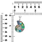 Starborn Ethiopian Opal Inlay Nautilus Ammonite Pendant in Sterling Silver