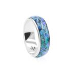 Starborn Natural Ethiopian Opal One Field Inlay Ring in Sterling Silver
