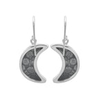 Starborn Fossil Coral Crescent Moon Earrings in Sterling Silver