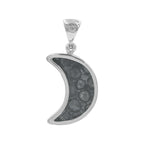 Starborn Fossil Coral Crescent Moon Pendant in Sterling Silver
