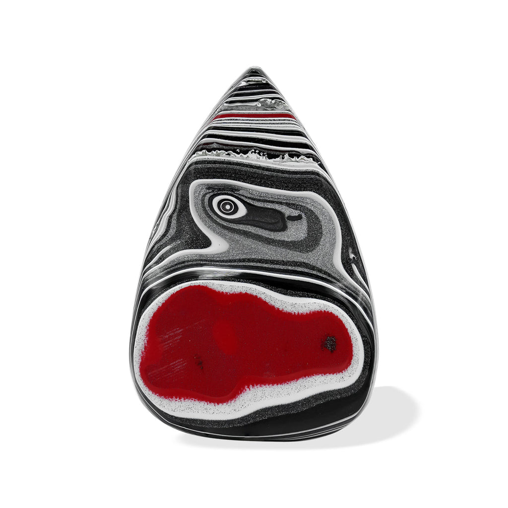 Starborn Red & Black Fordite Pear Cabochon (1 Piece)