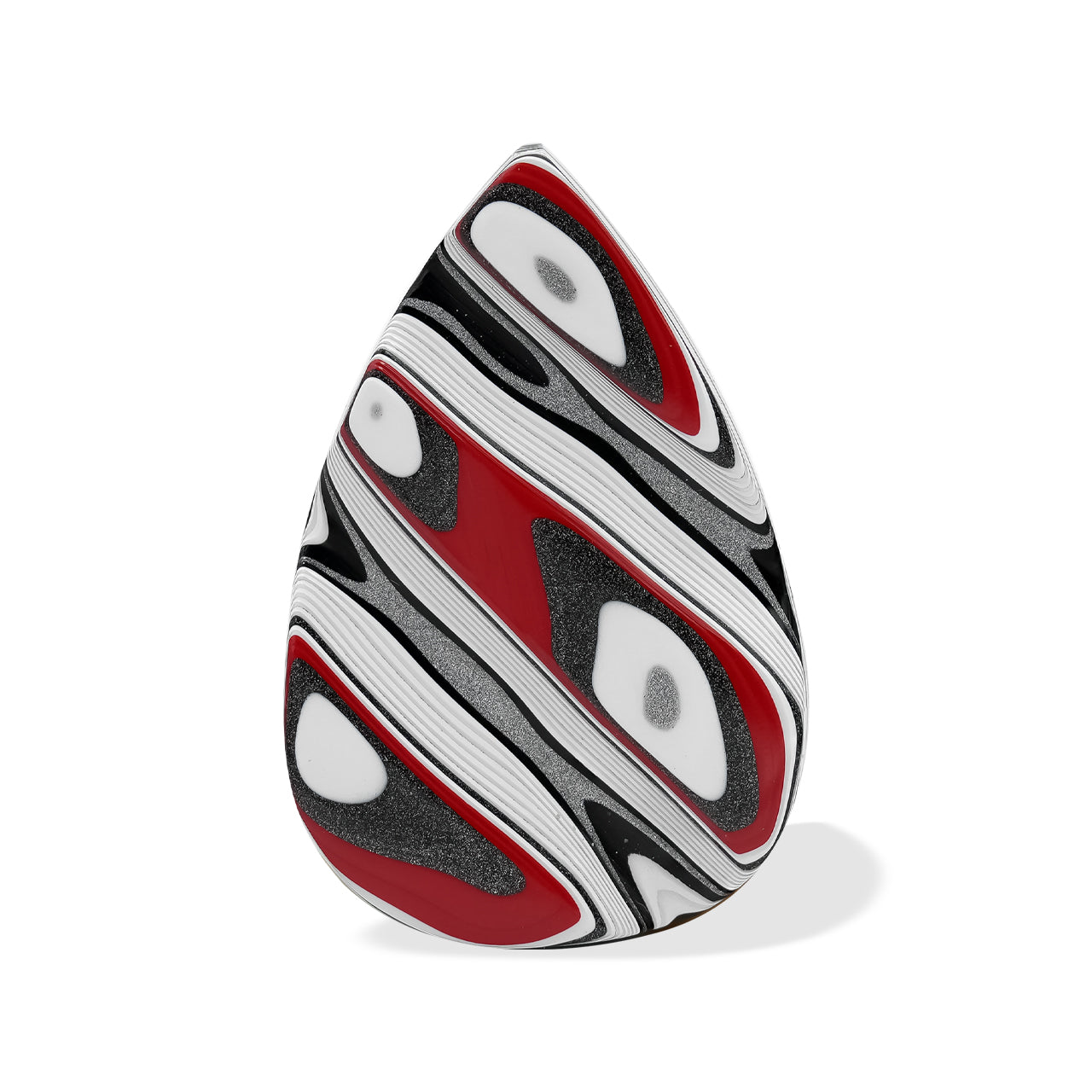 Starborn Red & Black Fordite Pear Cabochon (1 Piece)
