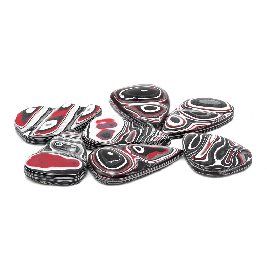 Starborn Red & Black Fordite Pear Cabochon (1 Piece)