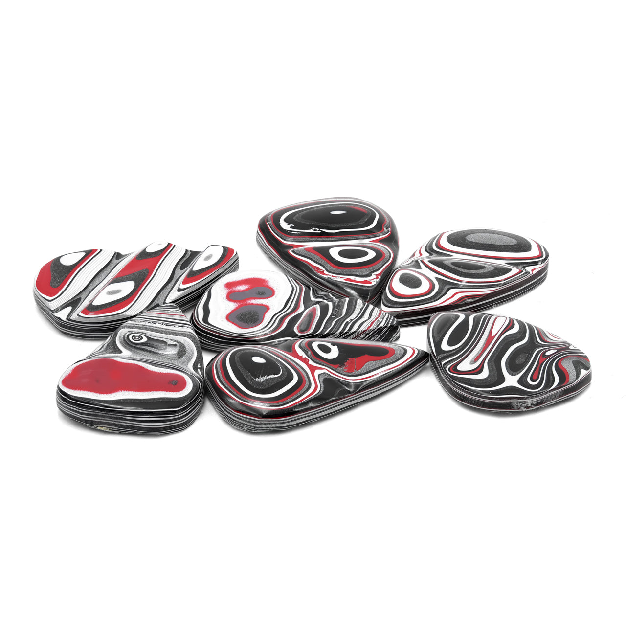 Starborn Red & Black Fordite Pear Cabochon (1 Piece)