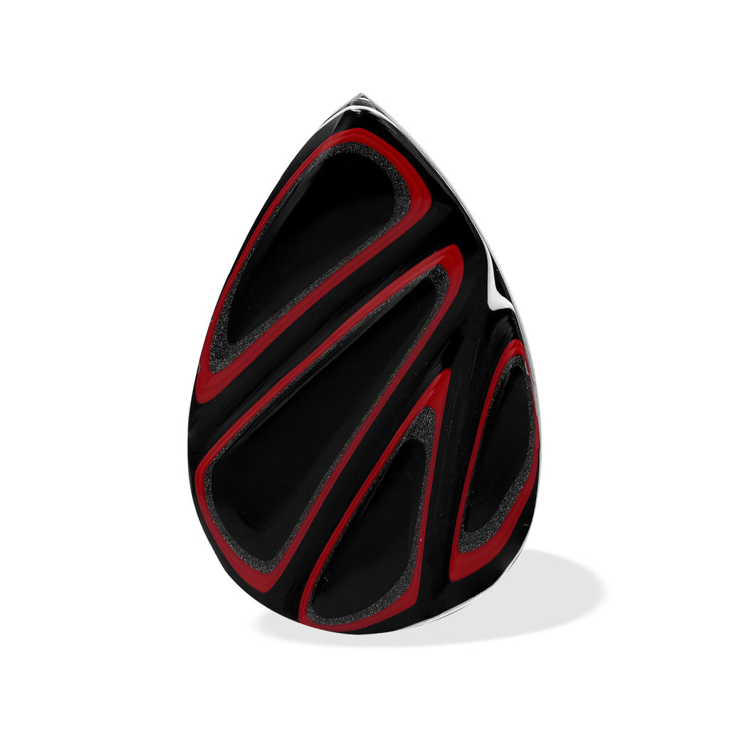 Starborn Red & Black Fordite Pear Cabochon (1 Piece)