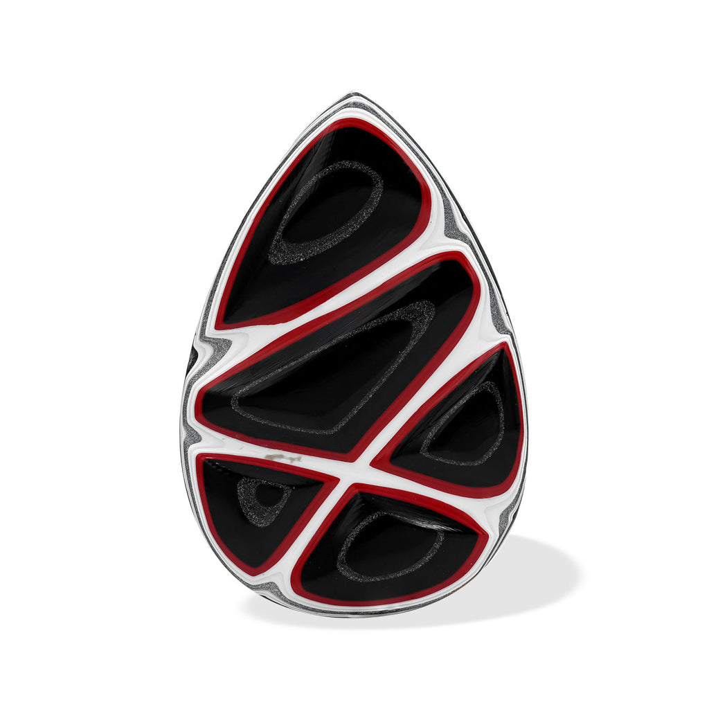 Starborn Red & Black Fordite Pear Cabochon (1 Piece)