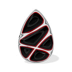 Starborn Red & Black Fordite Pear Cabochon (1 Piece)