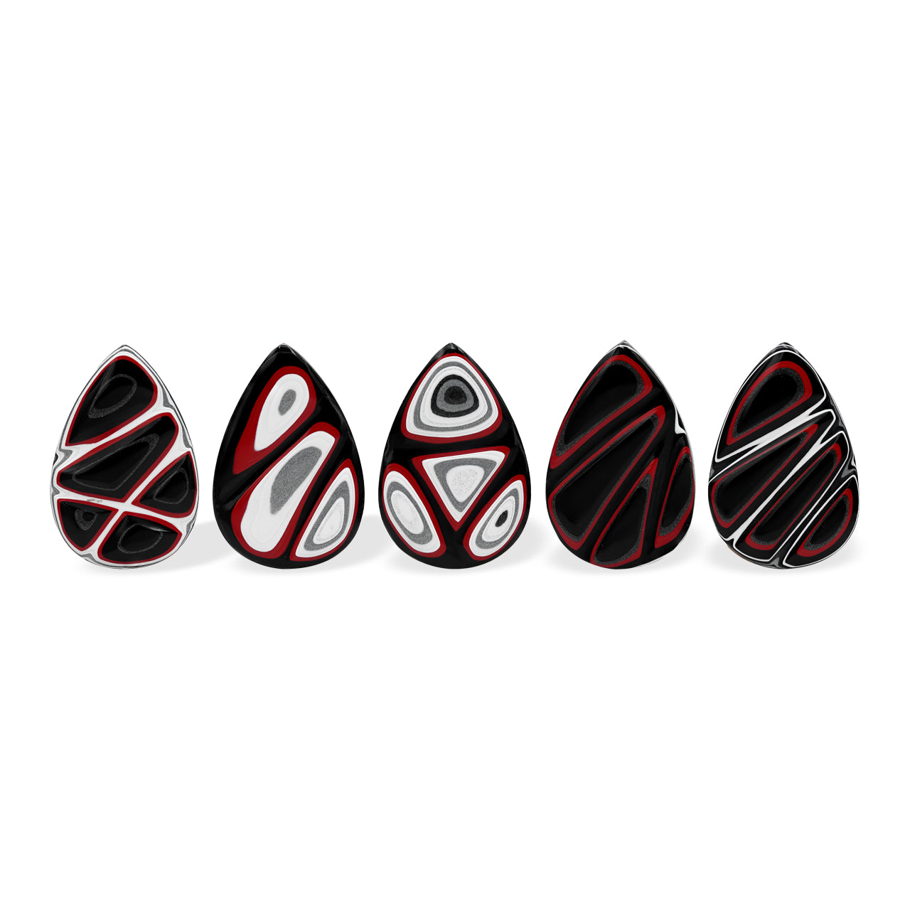 Starborn Red & Black Fordite Pear Cabochon (1 Piece)