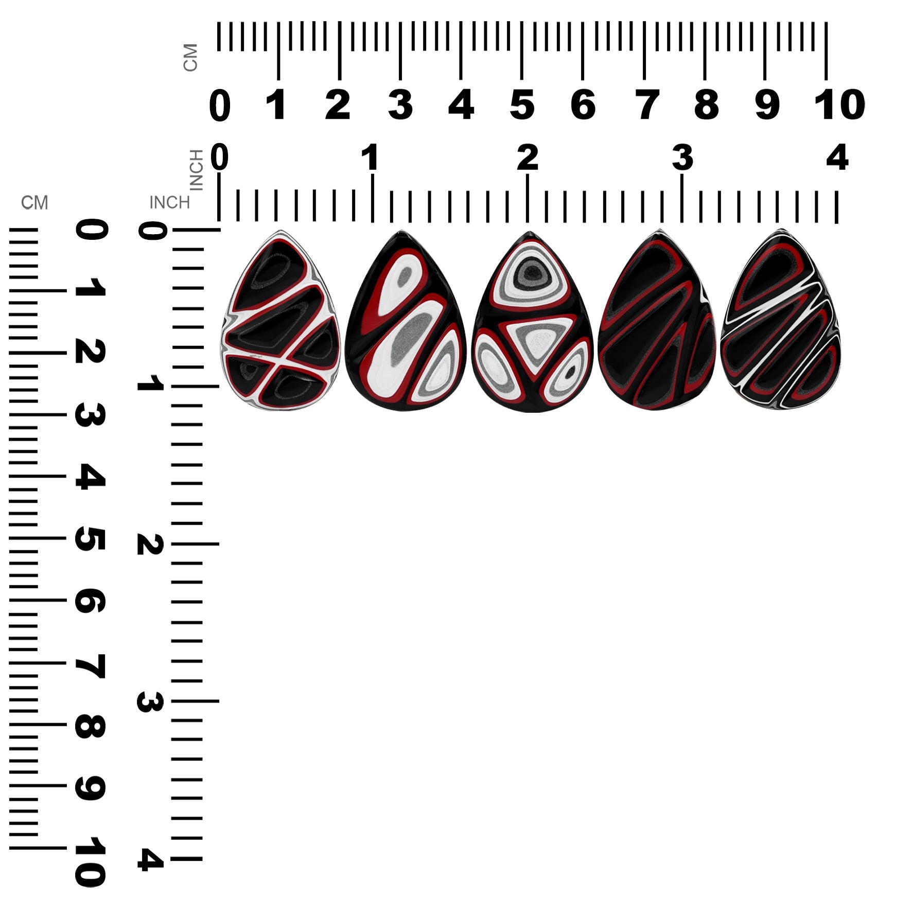 Starborn Red & Black Fordite Pear Cabochon (1 Piece)