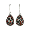 Starborn Red Fordite Round Pear Earrings in Sterling Silver
