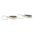 Starborn Red Fordite Round Pear Earrings in Sterling Silver