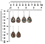 Starborn Red Fordite Round Pear Earrings in Sterling Silver