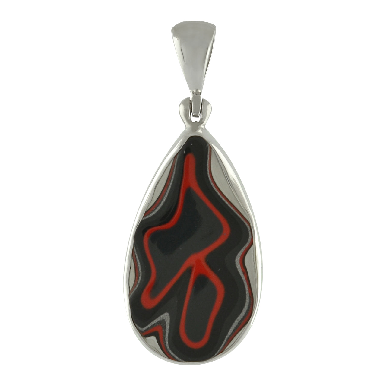 Starborn Red Fordite Pendant in Sterling Silver
