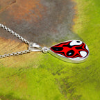 Starborn Red Fordite Pendant in Sterling Silver