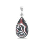 Starborn Red Fordite Pendant in Sterling Silver
