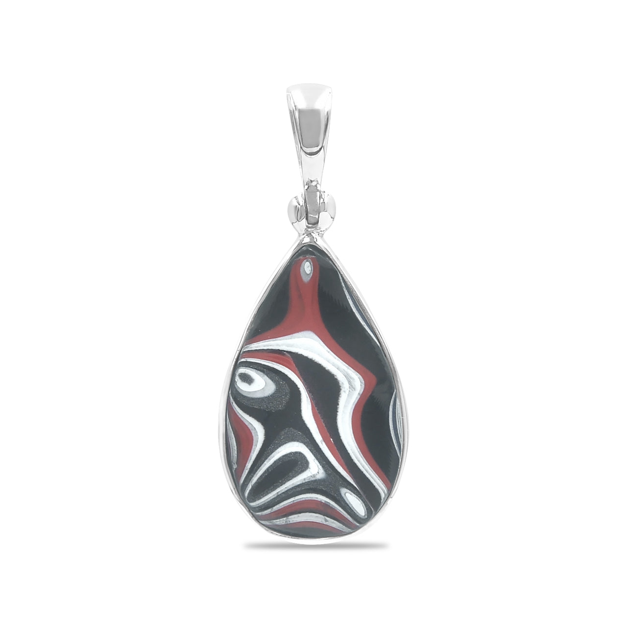 Starborn Red Fordite Pendant in Sterling Silver