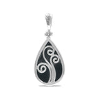 Starborn Red Fordite Pendant in Sterling Silver