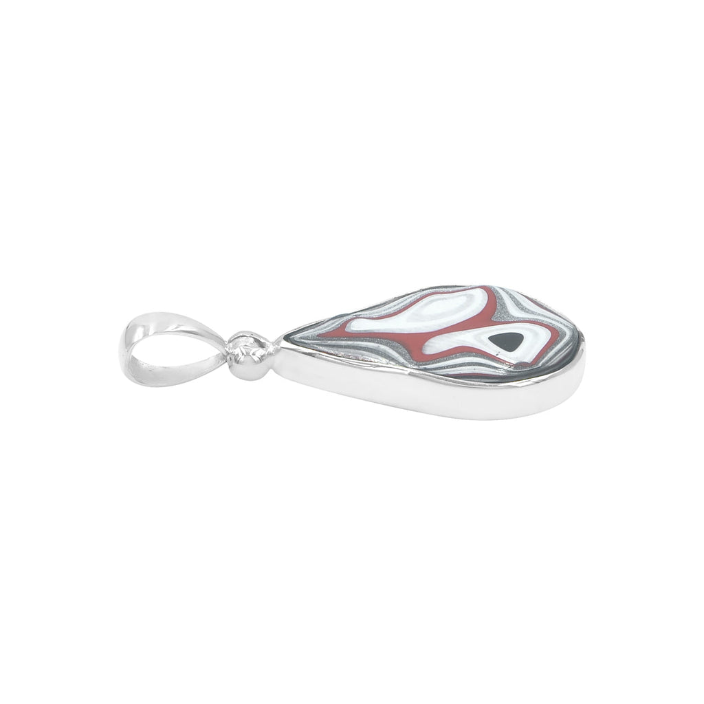Starborn Red Fordite Pendant in Sterling Silver