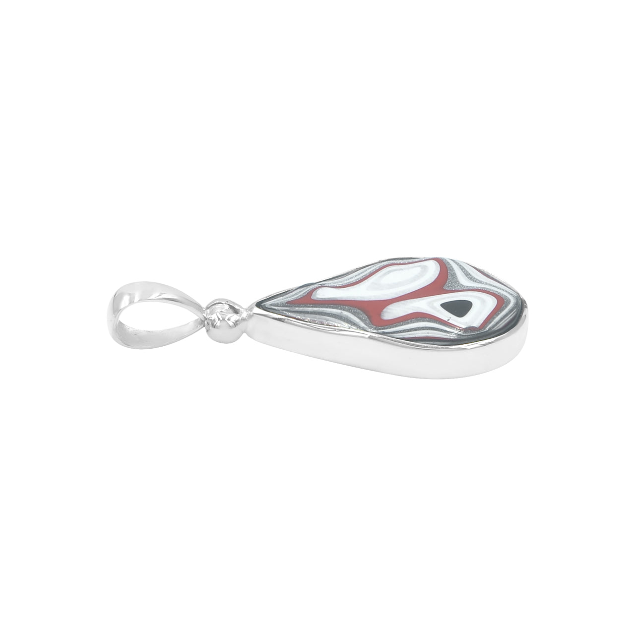 Starborn Red Fordite Pendant in Sterling Silver