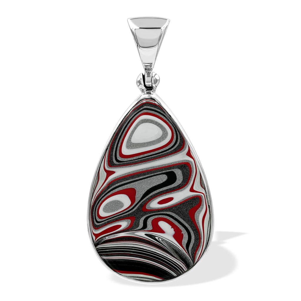 Starborn Red Fordite Pendant in Sterling Silver