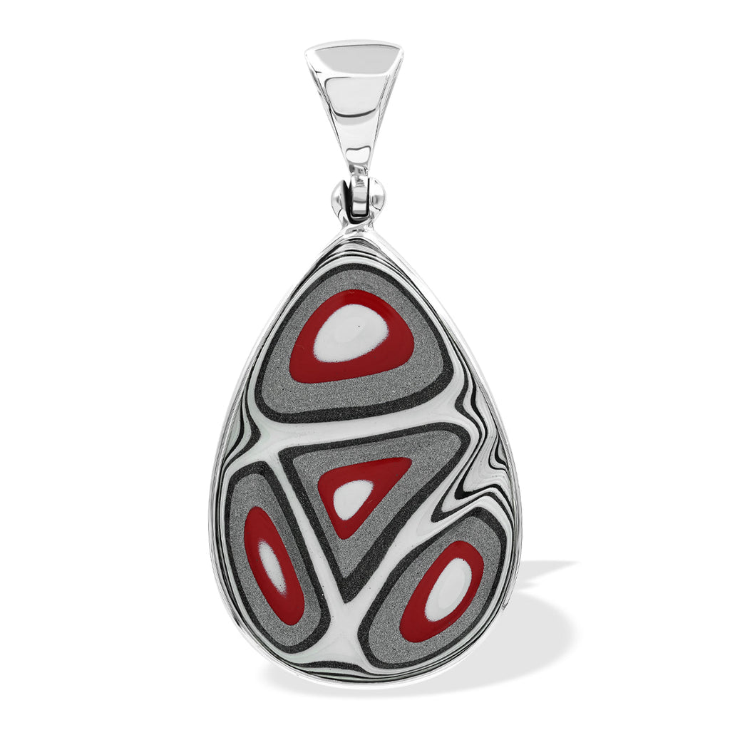 Starborn Red Fordite Pendant in Sterling Silver