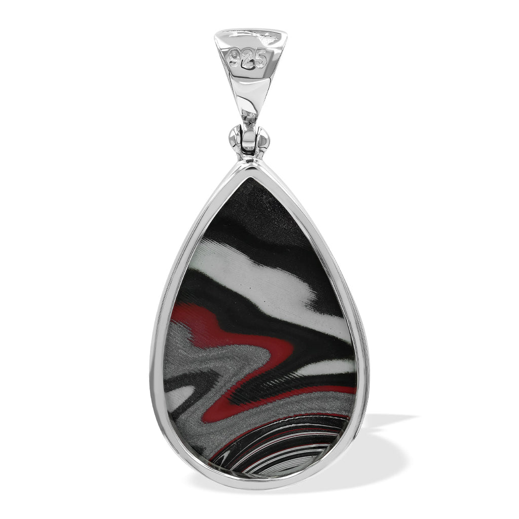 Starborn Red Fordite Pendant in Sterling Silver