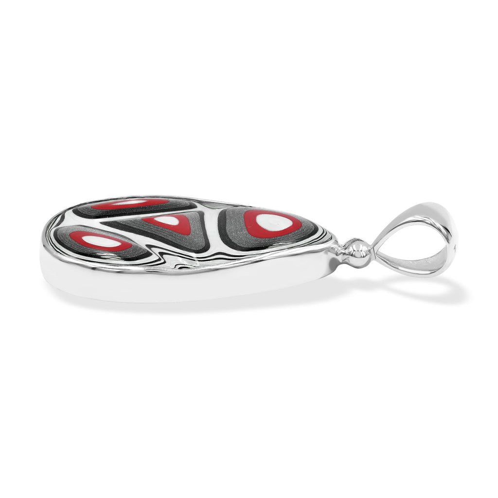 Starborn Red Fordite Pendant in Sterling Silver