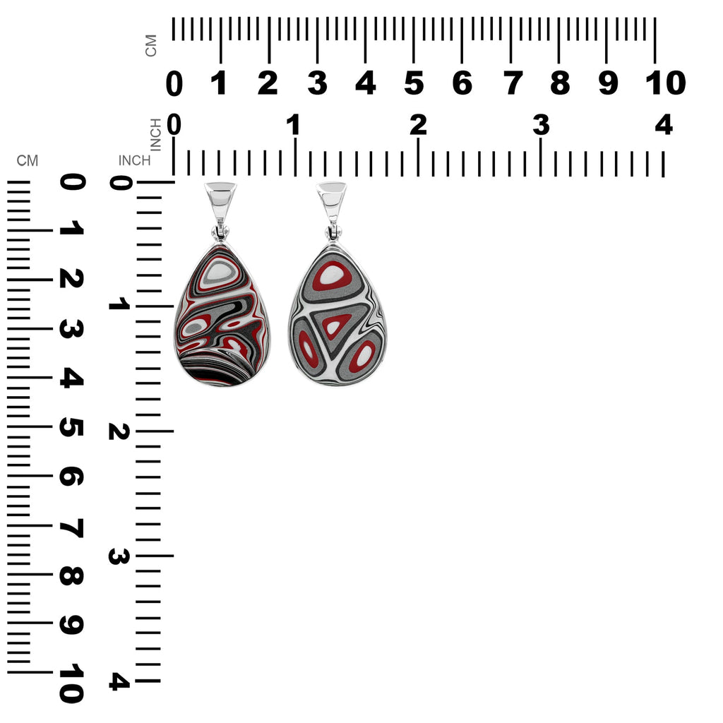 Starborn Red Fordite Pendant in Sterling Silver