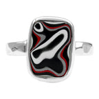 Starborn Fordite Rectangular Ring in Sterling Silver