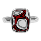 Starborn Fordite Rectangular Ring in Sterling Silver