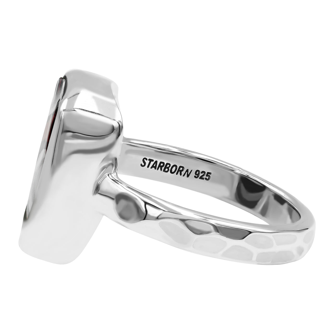 Starborn Fordite Rectangular Ring in Sterling Silver