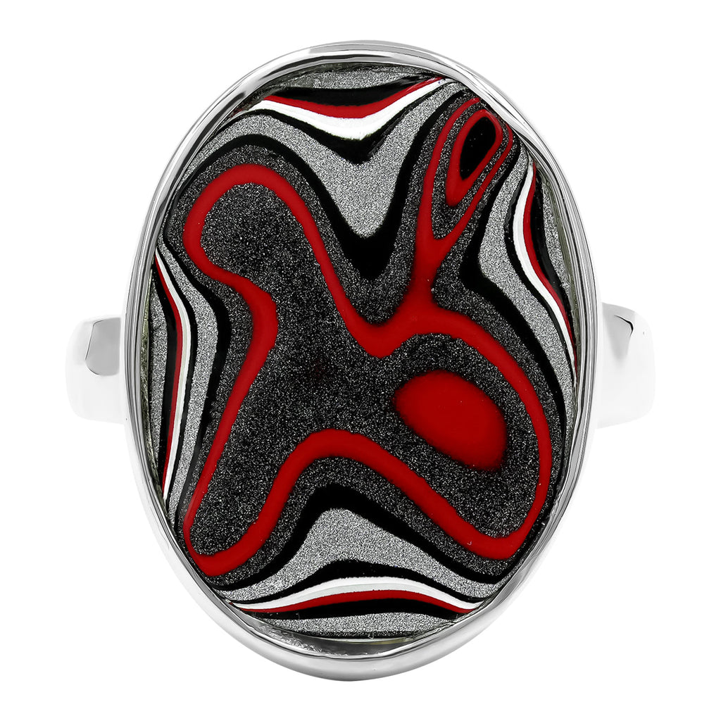 Starborn Fordite Oval Ring in Sterling Silver