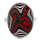 Starborn Fordite Oval Ring in Sterling Silver