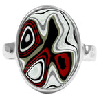 Starborn Fordite Oval Ring in Sterling Silver