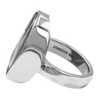 Starborn Fordite Oval Ring in Sterling Silver