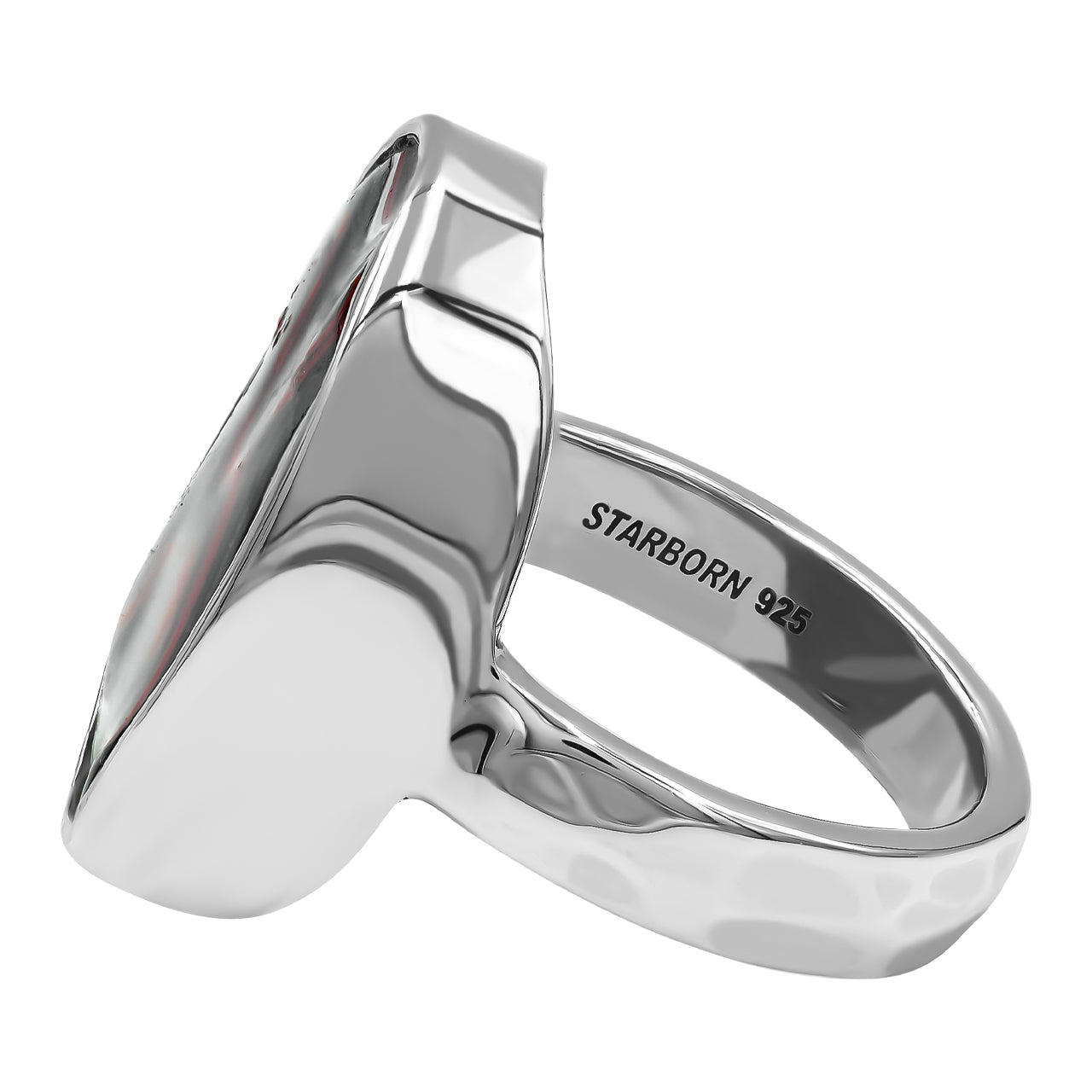 Starborn Fordite Oval Ring in Sterling Silver