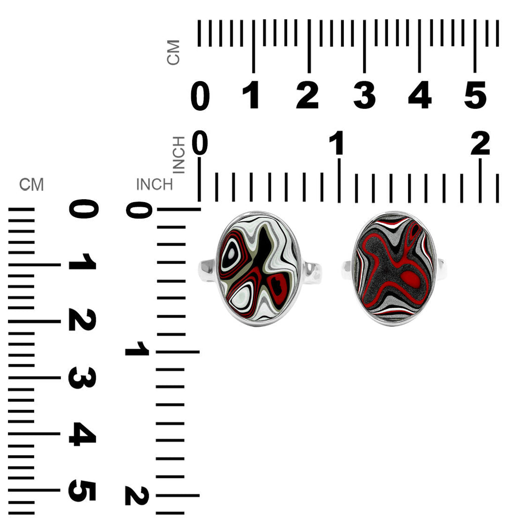 Starborn Fordite Oval Ring in Sterling Silver