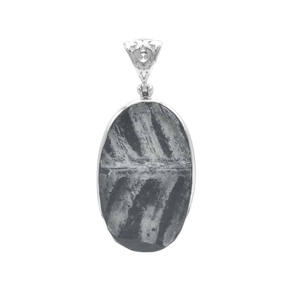 Starborn Fossil Fern Oval Pendant in Sterling Silver