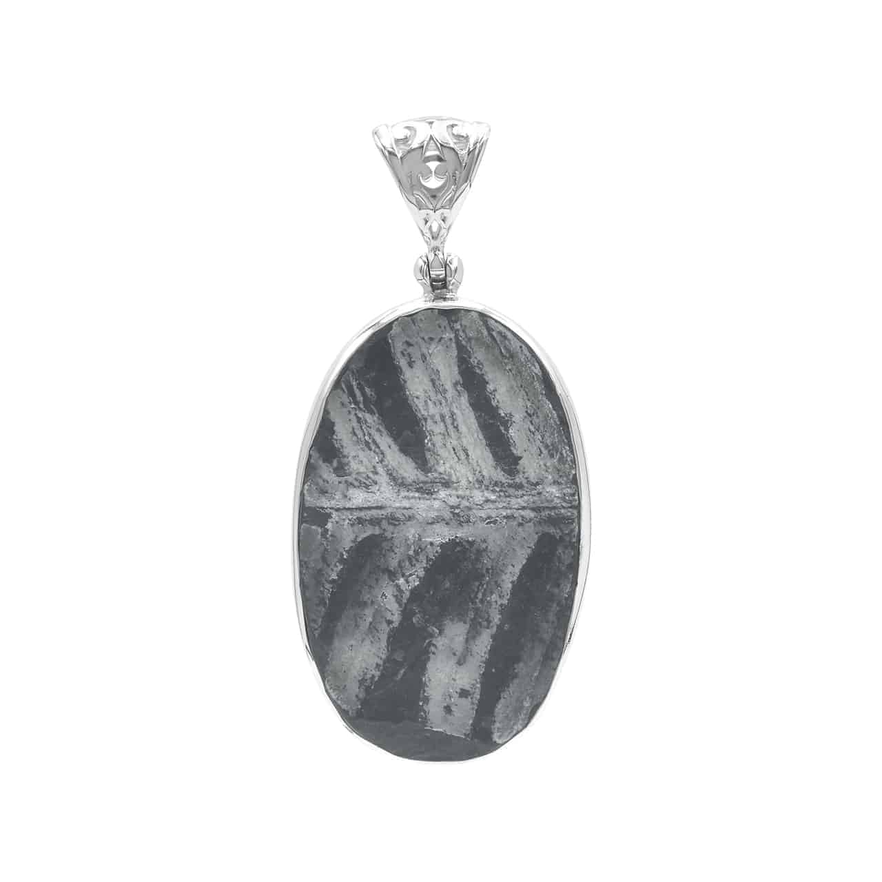 Starborn Fossil Fern Oval Pendant in Sterling Silver