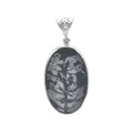 Starborn Fossil Fern Oval Pendant in Sterling Silver