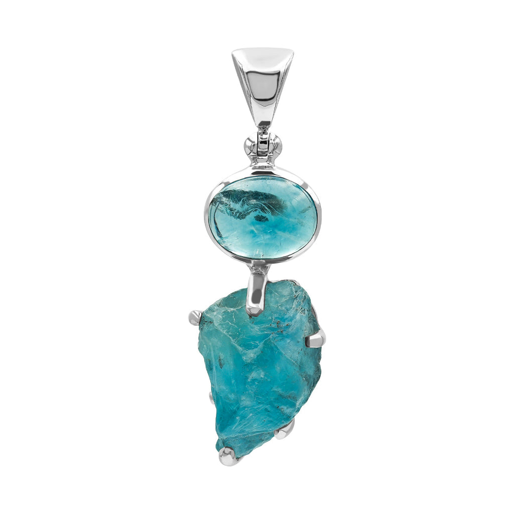 Starborn Green Fluorite Combination Pendant in Sterling Silver