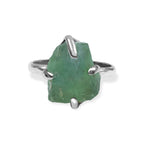 Starborn Green Fluorite Prong Set Ring in Sterling Silver