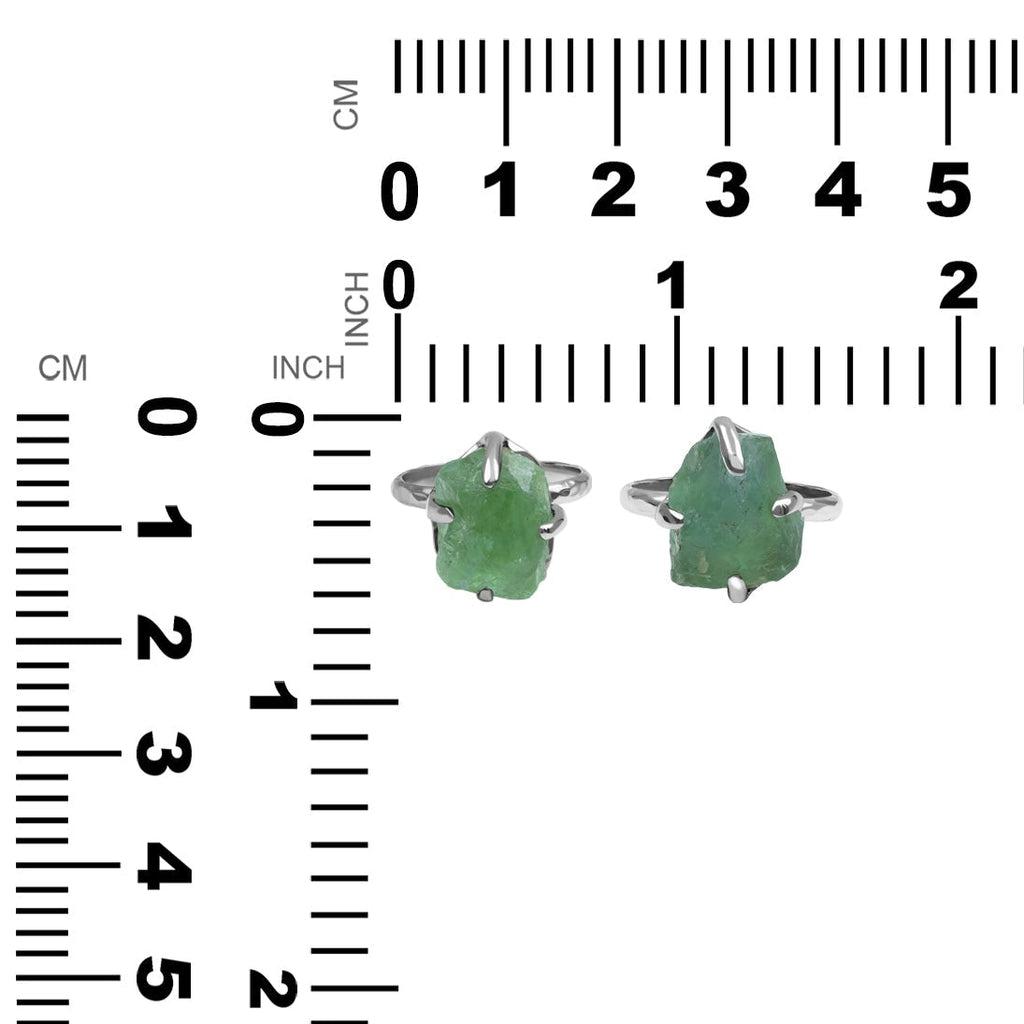 Starborn Green Fluorite Prong Set Ring in Sterling Silver