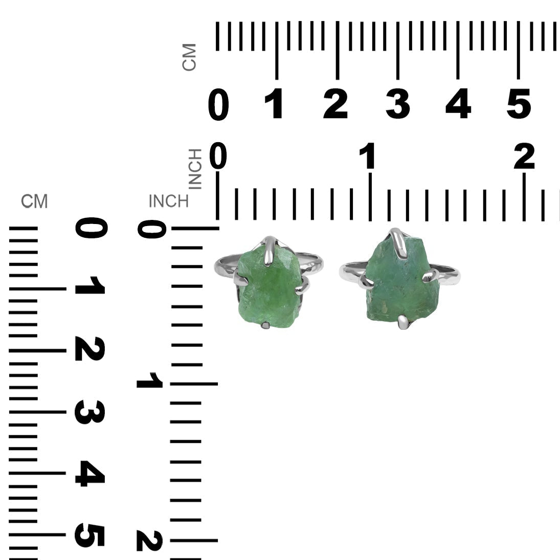Starborn Green Fluorite Prong Set Ring in Sterling Silver