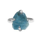 Starborn Blue Fluorite Prong Set Ring in Sterling Silver