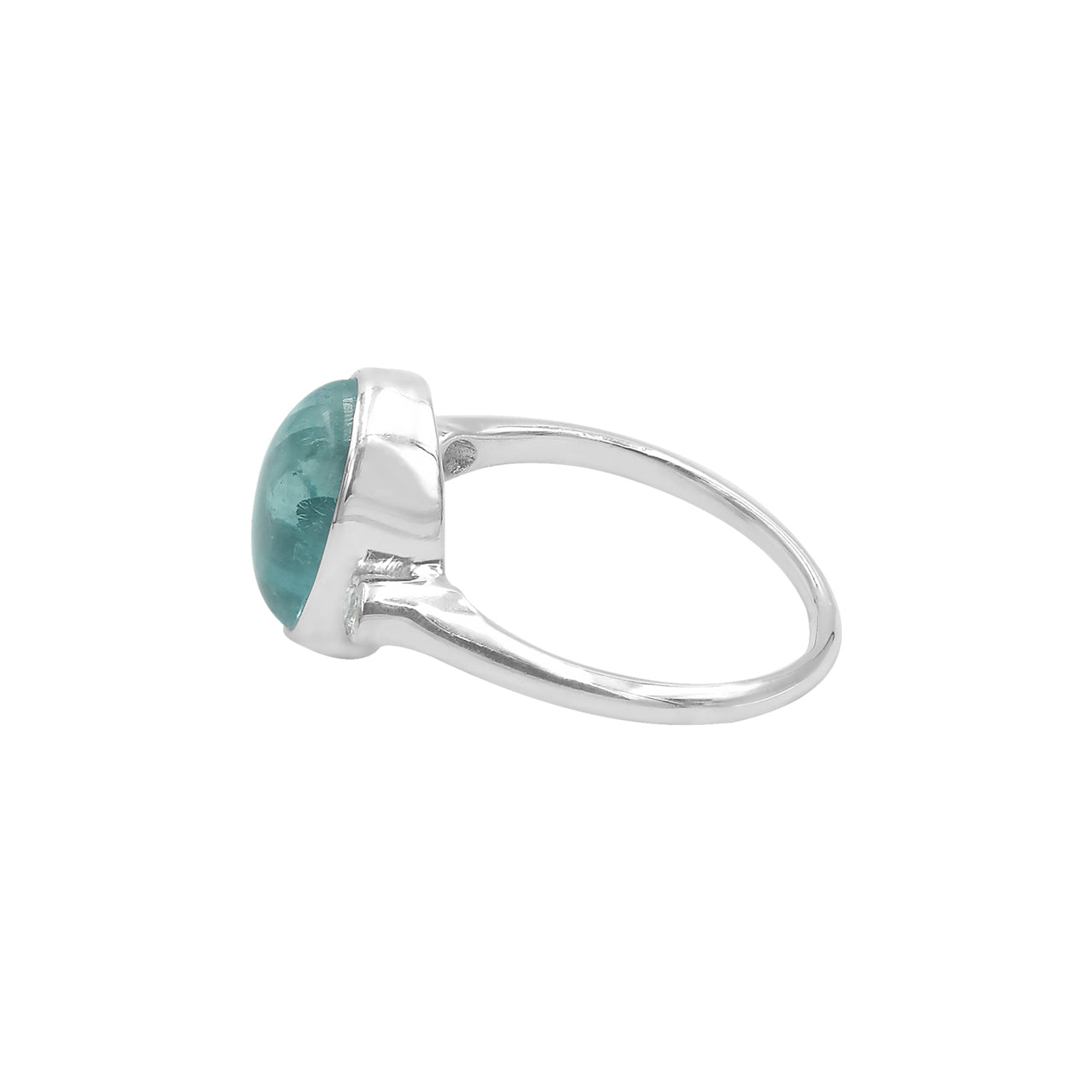 Starborn Oval Cut Fluorite Ring with Topaz Accents in Sterling Silver