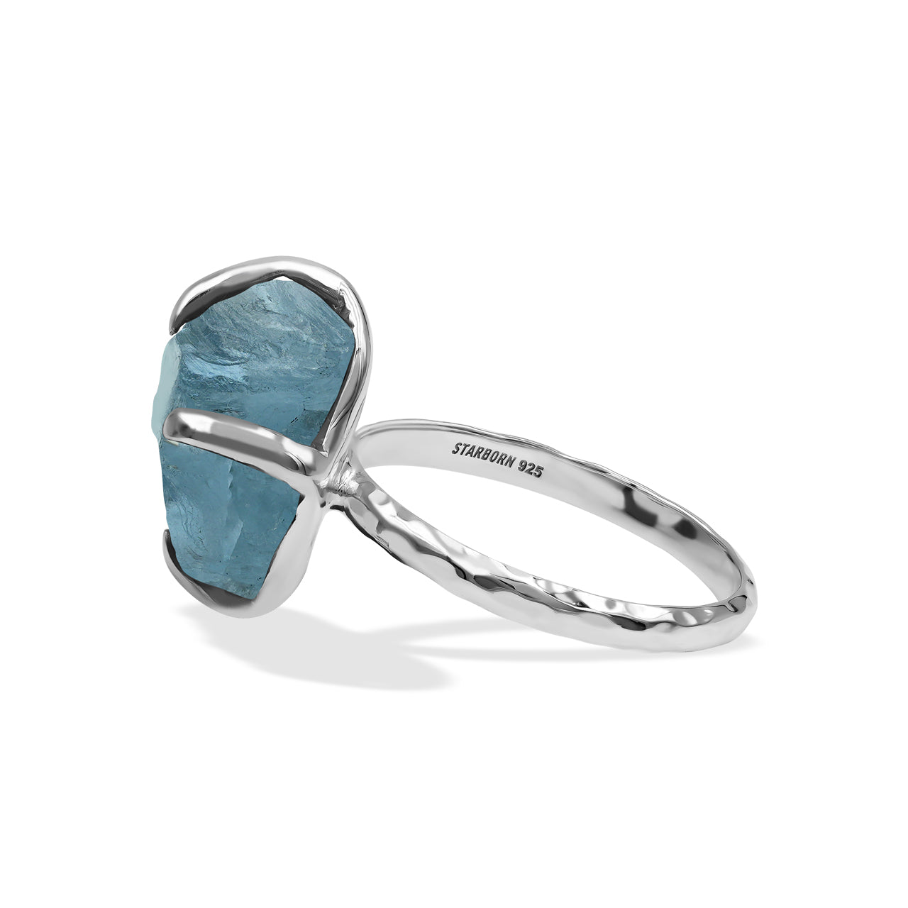 Starborn Blue Fluorite Prong Set Ring in Sterling Silver